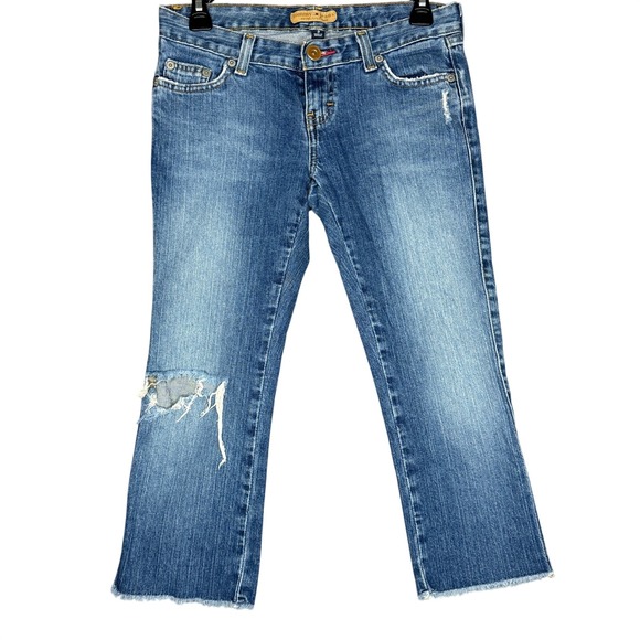 Tommy Hilfiger Pants - True Vintage y2k Tommy Jeans Distressed Capri Blue Jeans Size 3 Juniors